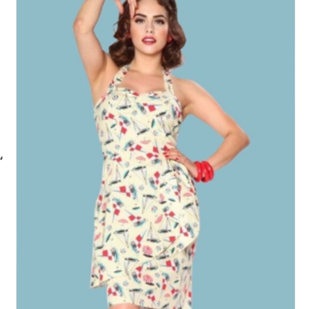 Bettie Page Hilo Honey Sarong Dress in Sailboats ⛵️ 🌴. ‼️SOLD‼️